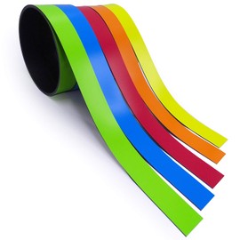 5 x magnetic strips, assorted colours, 2 cm x 1 m, magnetic tape for marking on whiteboards, storage shelves, calendar, magnetic labels, mag211