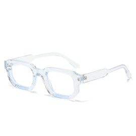 YAMEIZE Rectangle Blue Light Blocking Glasses for Women Men Small Vintage Octagon Clear Lens Glasses Computer Glasses (Clear Clear)