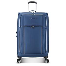 Traveler's Choice Lares Softside Expandable Luggage with Spinner Wheels, Navy, Checked 30-Inch