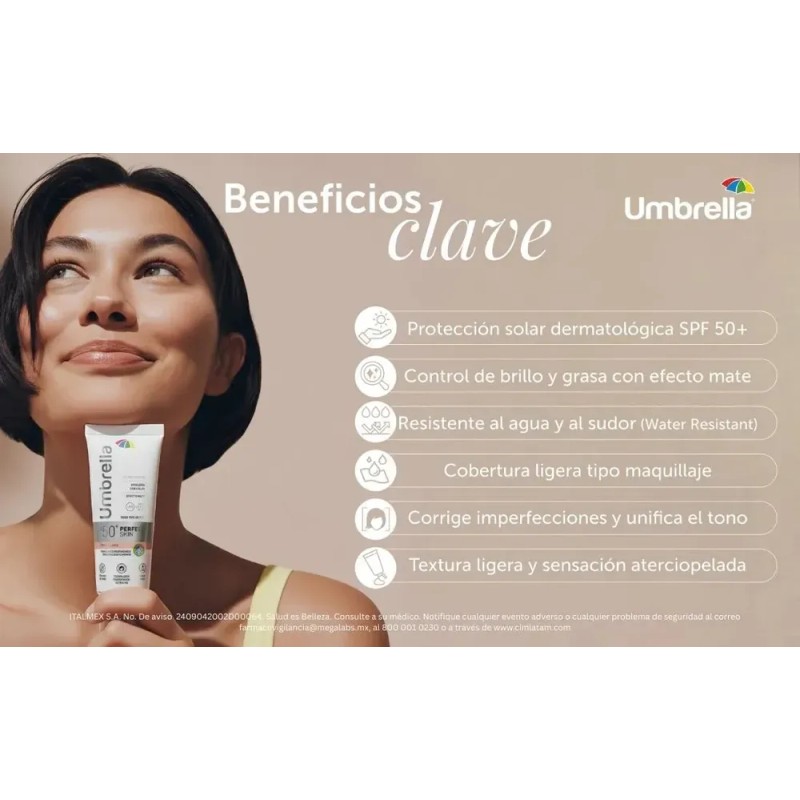 Umbrella - Perfect Skin tono claro SPF 50+,color EFECTO MATE