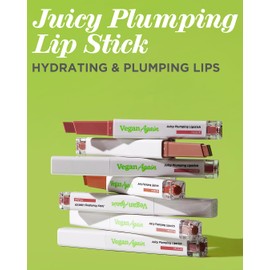 Touch in Sol Vegan Again Plumping Lipstick #ROSY, Intensive Hydrating Lip Plumps, Voluminous & Shiny Lip GLow, Glossy, Radiant Lips with Shea Butter & Vegan Collagen, 0.07oz.