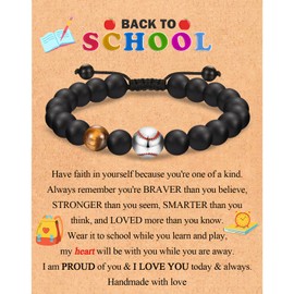 EFVISD Back to School Gifts Bracelet for Boys First Day of School Baseball Bracelet Gifts for Son Grandson Brother Nephew Boys Kindergarten Preschool Pre k 1st 2nd Grade