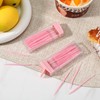 200Pcs Double Head 50pcs/Box Toothpick Dental Floss, Pink