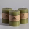 MOZEAL 3" x 4" Hand-Poured Unscented Olive Green Candle, Dripless