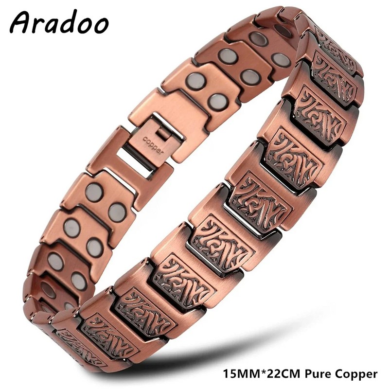 Men’s Copper Magnetic Bracelet for Style – Adjustable Link Jewelry