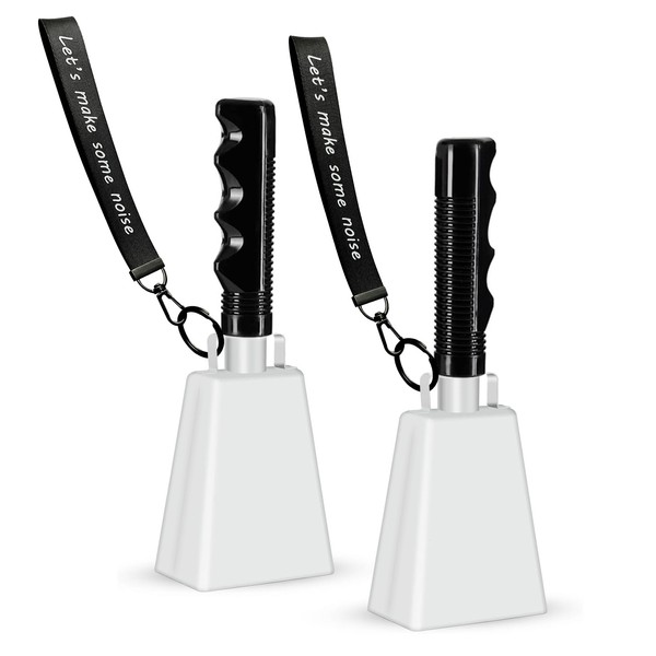 2 Pack 8 Inch Cowbell Noise Makers with Handle and