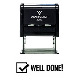 WELL DONE Teacher Self Inking Rubber Stamp (Black Ink) - Large
