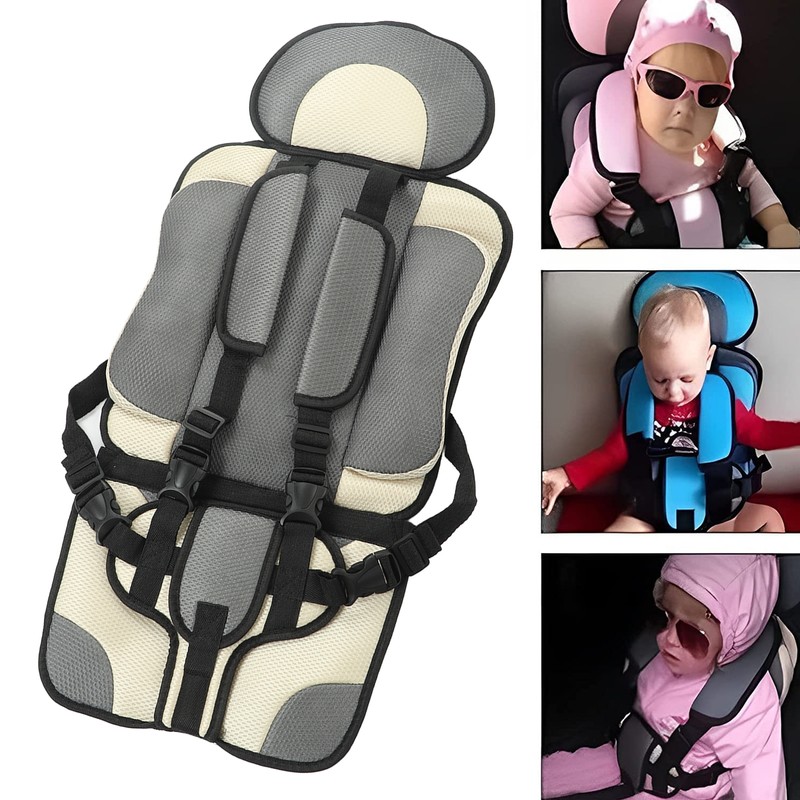 Children Safety Seat Simple Car Portable Seat Foldable Adjustable Strap