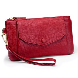 YALUXE Wristlet for Women Genuine Leather Crossbody Clutch Cellphone Smartphone Wallet Vintage Purse Travel