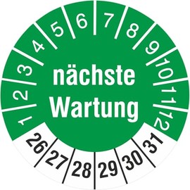 50 test badges next maintenance 18 mm test labels 2022-2027