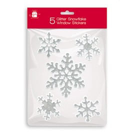 Gift Maker 5 Xmas Christmas Glitter Snowflake Window Decorations Static Cling Stickers