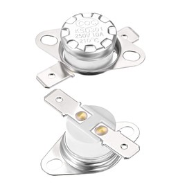 sourcing map Temperature Switch Thermostat Normally Open 210 °C 10 A N.C 6.3 mm Pin de Pack of 2
