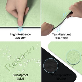 Readaeer Foldable Yoga Mat for Travel Folding Yoga Mat 6mm Thick with Carrying Bag, Non-Slip TPE Exercise Pilates Mat for 72" L x 24" W x 0.24 Inch (Green)