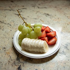 [125 Pack - 6 Inch] Eco-Friendly 100% Compostable Disposable Microwavable Sugarcane Paper Plates - Heavy-Duty Unbleached