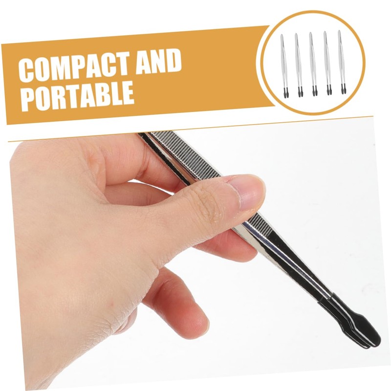 Healeved 5pcs Craft Tweezers Stainless Steel Tweezers Multipurpose for Crafting