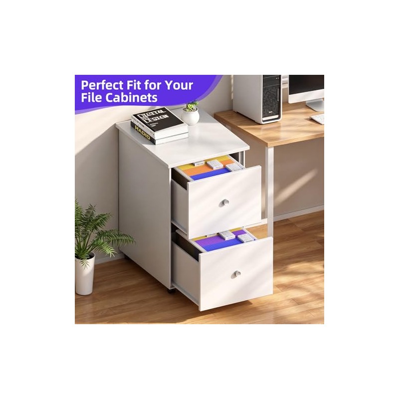 2 Pack Hanging File Organizer, File Folder Organizer Box Filing