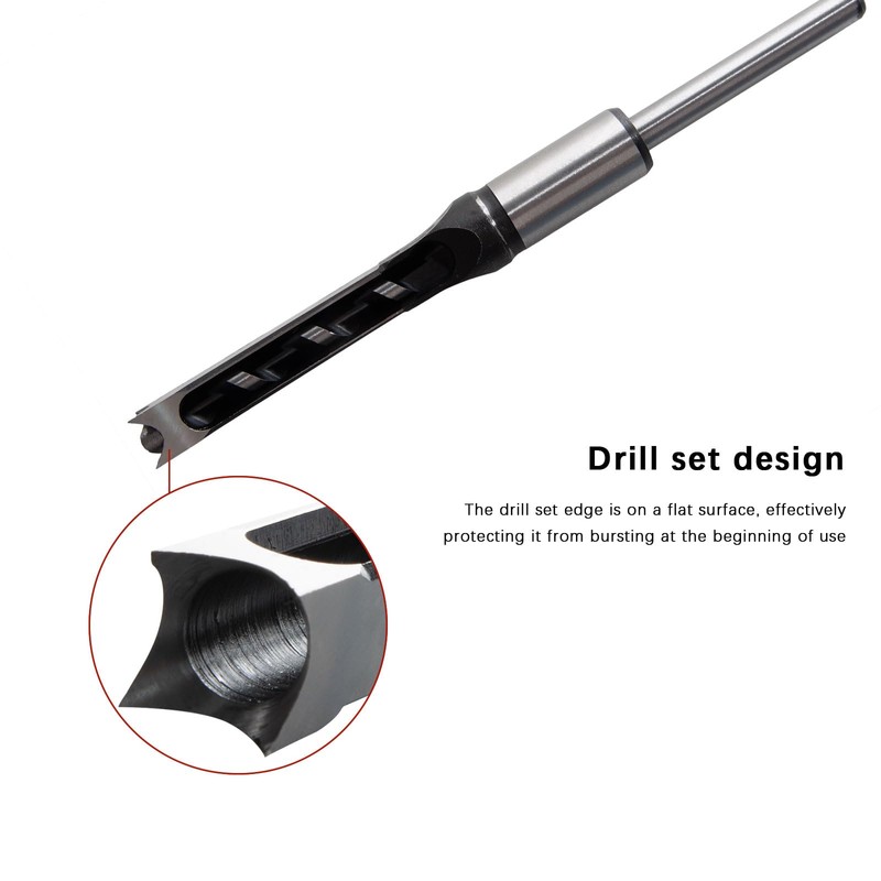 KingBra Woodworker 3/8 Inch Mortise Chisel & Bit Set, Square