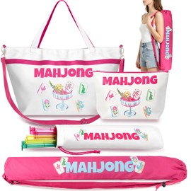 Large Size 4 Pack Mahjiong Bag for Tiles and Racks, Empty Mahjong Tile Bag