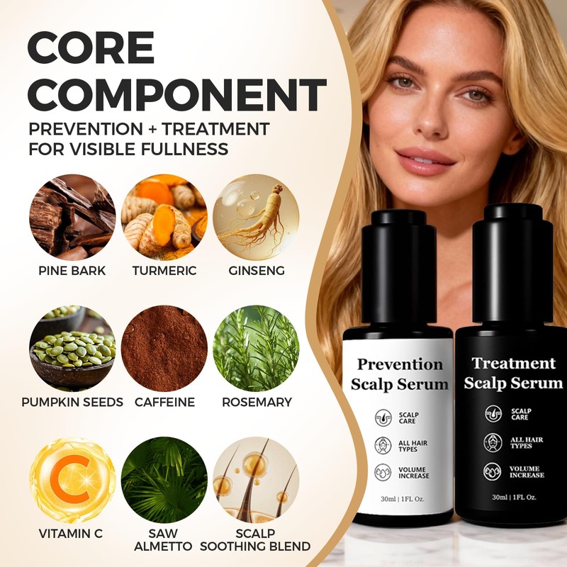 Hair Growth Serum Bundle - Plant-Based Scalp Care Formula With