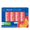 NIVEA Peach Lip Care, Tinted Lip Balm Pack with Shea