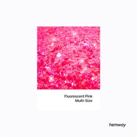 Hemway Craft Glitter Fluorescent Pink 100g Multi Size Glitter