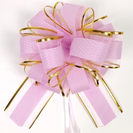 OPSFALCON Pink Bows for Gift Wrapping, 7 Pack Fabric Pull Bows, 6 inch Big Gift Bows, Pull Bows for Gift Baskets, Birthday，Christmas Present Gift Wrapping