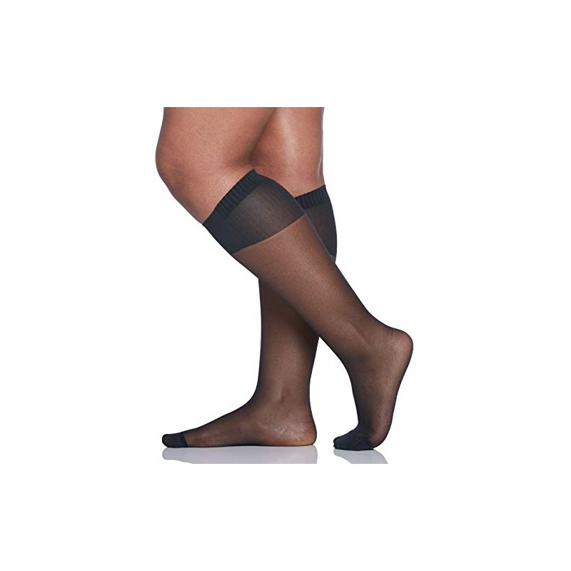 Berkshire Women's Plus Size Comfy Curvy Cuff Socks, Black
