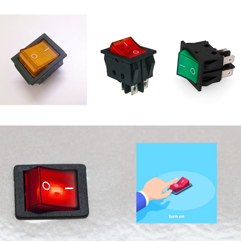 GOLDMAN SERVICE | Set of 3 DPST Bipolar Rocker Switches