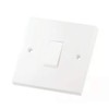 Single Gang Light Switch 1 Gang 2 Way White Plastic