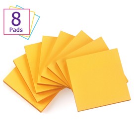 Sticky Notes 3x3 Self-Stick Notes Bright Colors Sticky Notes 8 Pads 80 Sheet/Pad (Orange)