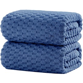NALIVO Extra Large Bath Towel Sheet-40x80 Inches Oversized,Super Soft,Quick Dry,Microfiber Shower Towels Highly Absorbent,Plush Bathroom Towels for Adults, Premium Quality (Blue, 2PCS)