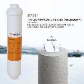 Filterelated PMB & GAC RO Filter Cartridges (2-Pack) – for 3/4 Stage Aquarium, Reef Tank, Hydroponics – Reduces Chlorine, Sediment, Heavy Metals