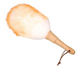 GIMI Wool Duster, Fluffy Wool and Natural Wood Handle, Total Length 14.6 inches (37 cm), Handle Length 6.3 inches (16 cm), Hook Included, Dust Dust, Stylish, Lightweight, Handy Mop, For Home,