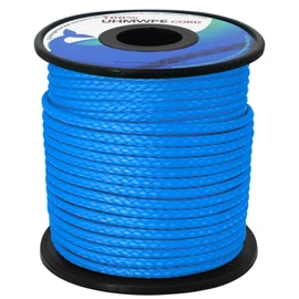 emma kites Blue UHMWPE Braided Cord High Strength Least Stretch Tent Tarp Rain Fly Guyline Hammock Ridgeline Suspension for Camping Hiking Backpacking Survival Recreational Marine Outdoors 100Ft 1000Lb