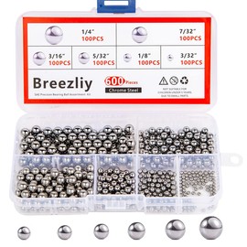 600 Piece 6 Sizes Assorted Loose Bicycle Bearing Balls 1/4" 7/32" 3/16" 5/32" 1/8" and 3/32"