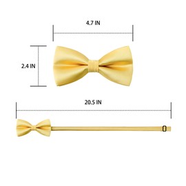 Mens Classic Pre-Tied Bow Ties - Adjustable Silk Formal Tuxedo Wedding Bowtie by WELROG(Yellow)
