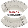 30 Pack Rounded Satin Door Hinges Brushed Nickel 3.5 Inch