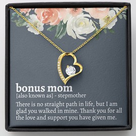 Stepmom Necklace, Bonus Mom Necklace, Unbiological Mom Gift, Stepmom Wedding Gift, Mothers Day Gift for Stepmom, Birthday Gift for Stepmom Necklace Luxury Jewelry Necklaces styles On Birthday, Xmas