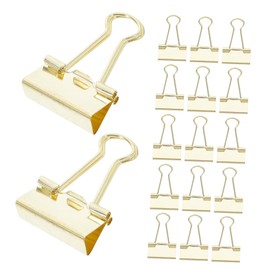 Operitacx 48st Goldfarbener Metallclip Büroklammer Büromappenclip Süße Bindeklammern Heftklammern Aus Metall Metallklammer Clip Für Dokumentenmappen Eiserne Binderklammern Eisen Golden