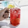 LUXU Drinking Glasses 13 oz With Handle,Set of 4 Thin