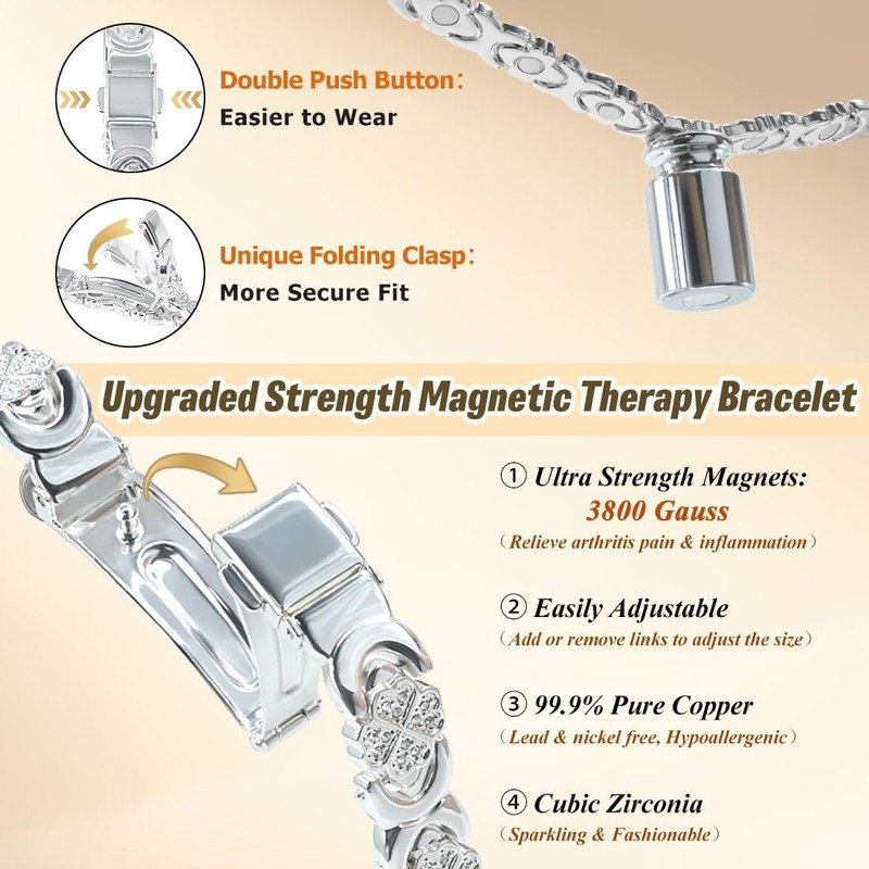 Cigmag Copper Bracelets for Women Magnetic Strength 3800 Gauss Pure