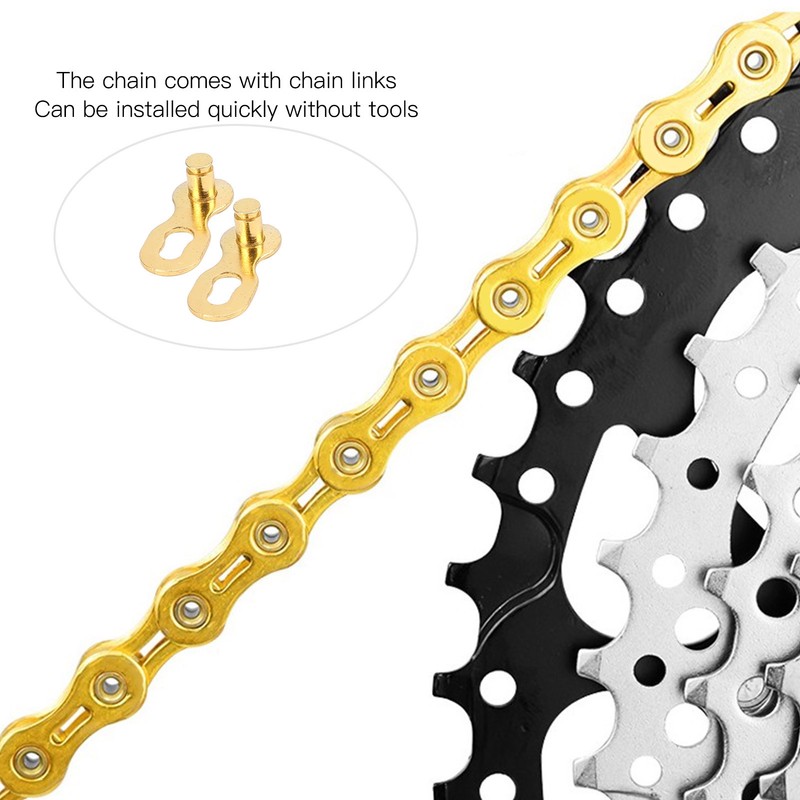 VG Sports Mountain Bike 9 Speed Chain 116 Links 1/2inx11/128in