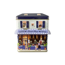 stylebox Tin Tin with Canopy, Sweet Shop Design Approx. 12 x 7.5 x 15 cm, Volume: 1000 ml