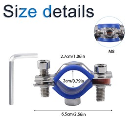 INCREWAY 2pcs Fixed Sink Office Chair 304 Stainless Steel Hoop Pipe Clamp Fits 1 Inch (25-27mm) Pipe Outside Diameter Hex Wrench Kit