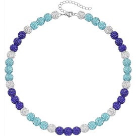 FAN X JEWELRY Baseball Necklace - Rhinestone Baseball Necklace - 16" / 18" Ice Collection Bling Beaded Chain - Baseball Accessories for Men Women and Baseballer (16"+2", Rhinestone Baseball Necklace)