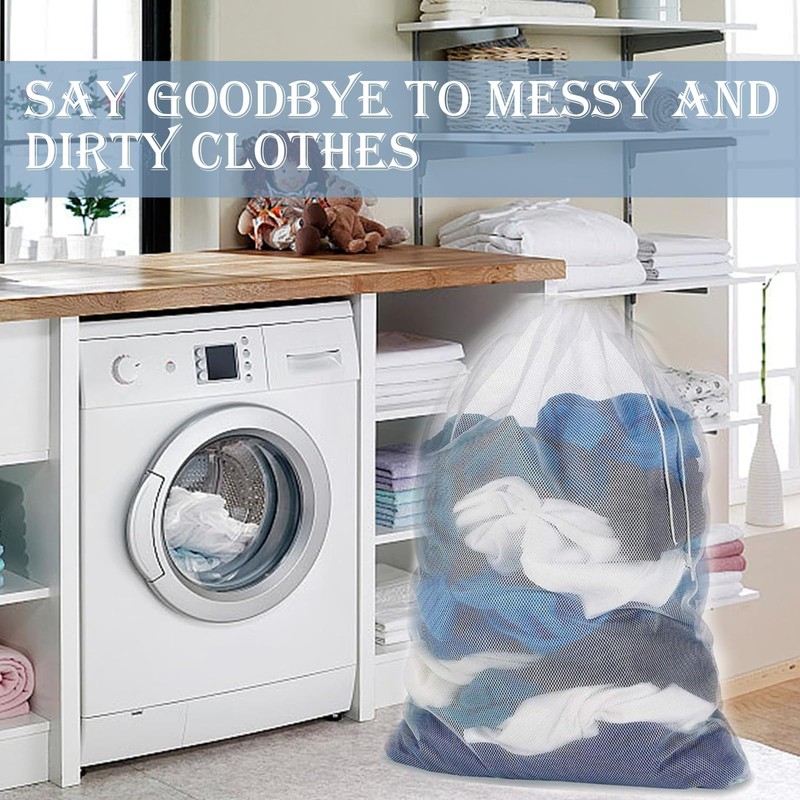 2Pcs Mesh Laundry Wash Bag, 60x90cm/23.6x35.4inch Net Bags Laundry Bags