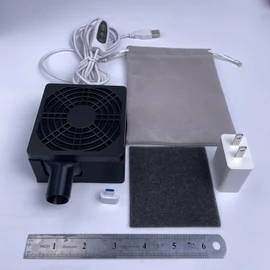 Hose Dryer with Filter & Noise-Reduction Base, High-Powered Turbo Fan for CPAP/BIPAP Tubes, USB Powered and Nearly Silent (Include Both AC Adapter and Speed Control/Timer)
