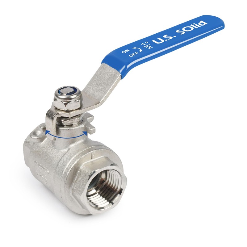 U.S. Solid 1/2" DN15 Ball Valve - 304 Stainless Steel