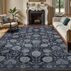 Carpelux Black 8x10 Area Rugs for Living Room, Washable Large