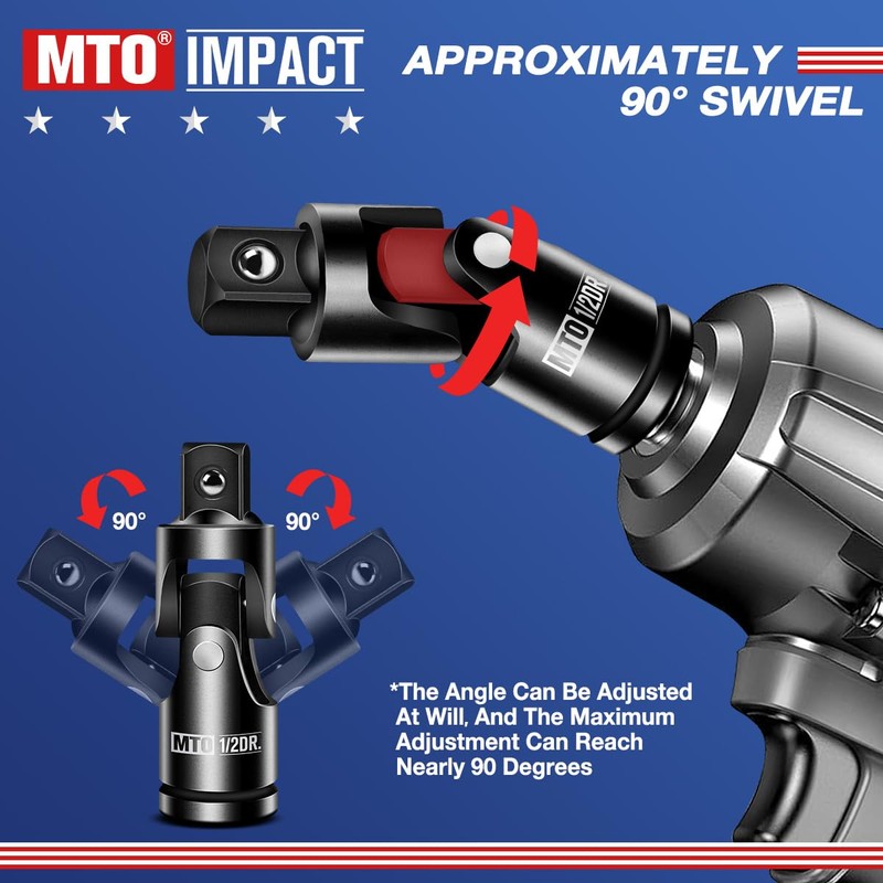 MTO Universal Joint Set 3PCS, 3/8" 1/2" 1/4" Drive Swivel